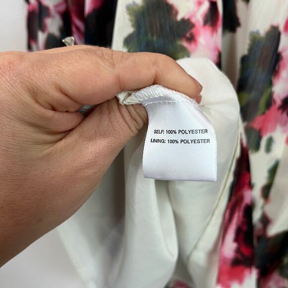 Rose + Olive Floral Sheer Blouse Plus Size 1X Boho Romantic Peasant Top Spring - Picture 5 of 8